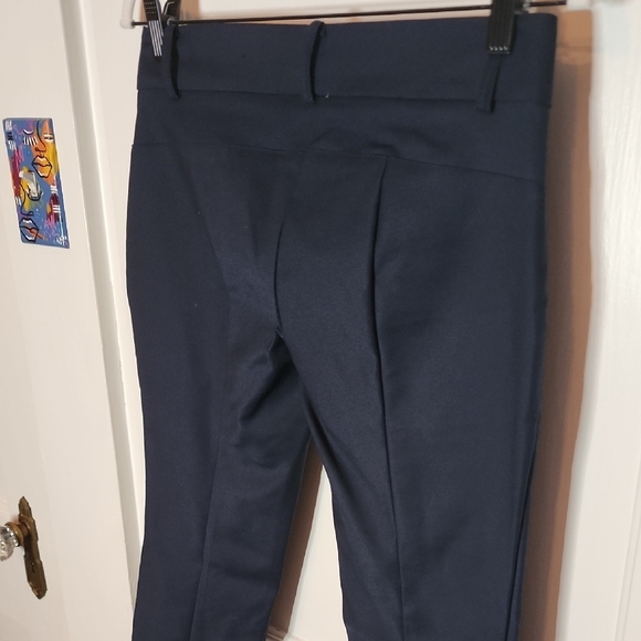 Ann Taylor Dark Blue Slim Fit Cotton Blend Pants - Picture 4 of 5